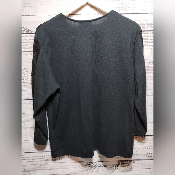 Sas'sa Western Blouse in Black with Silver Hardware Fringe Embellished Festival - Picture 5 of 5